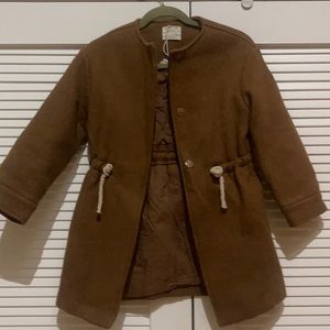 Zara Girls Brown Wool Coat Size 10